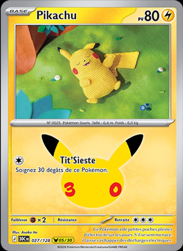 Pikachu 027/128 30ᵉ Anniversaire (FR)