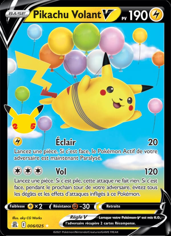 Pikachu Volant V 006/025 Célébrations (FR)