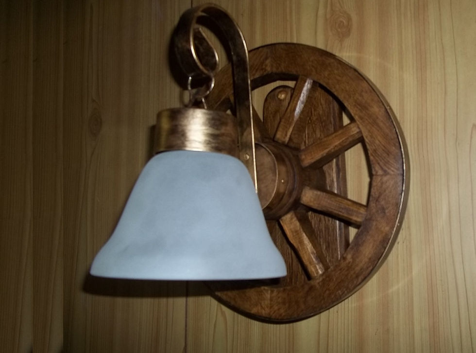 Arandela roda 30 cm 1 bocal vidro