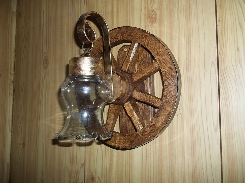 Arandela roda 30 cm 1 bocal vidro