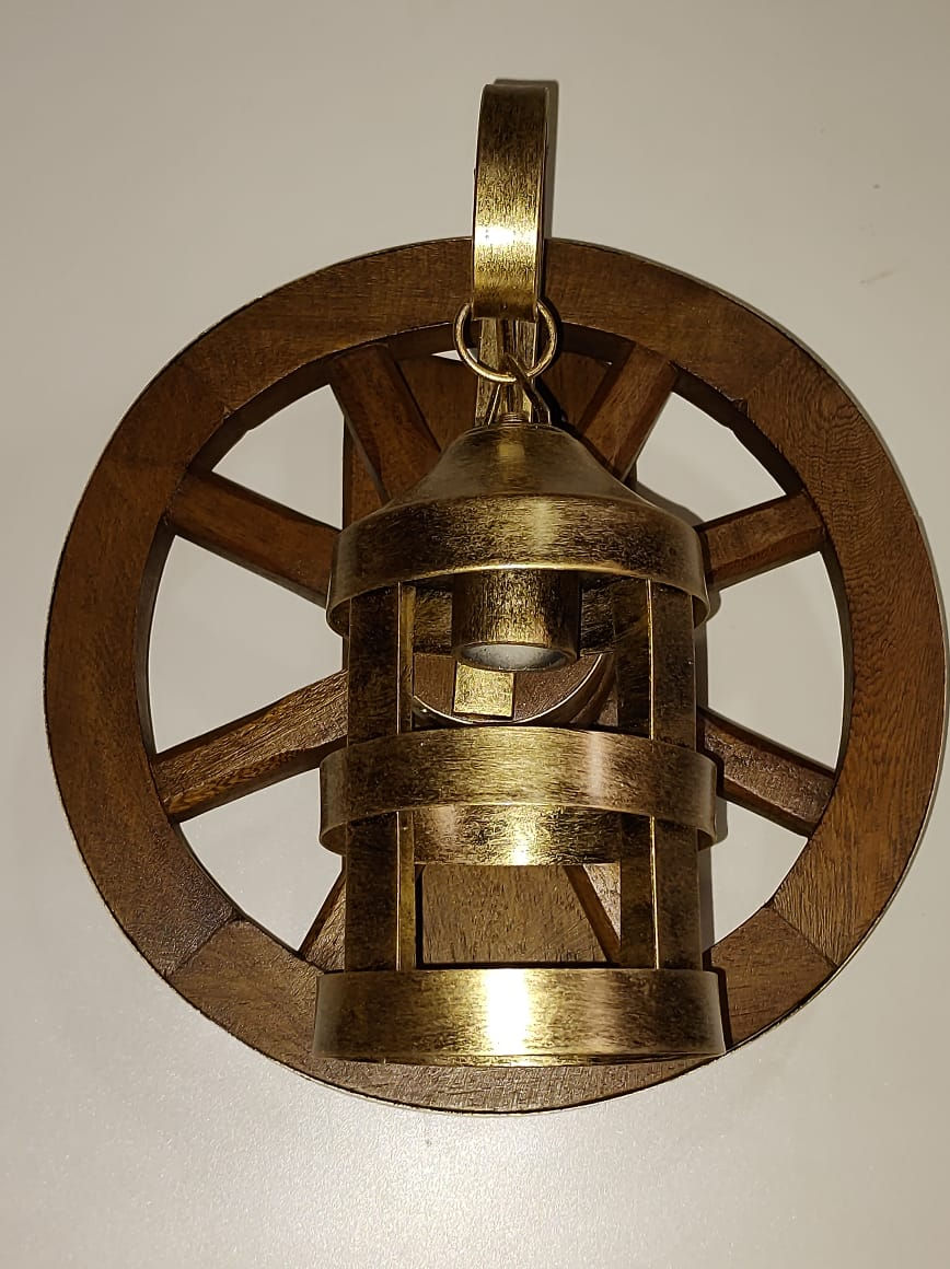 Arandela roda 30 cm 1 bocal ferro