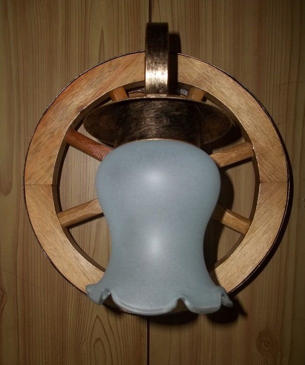 Arandela roda 30 cm 1 bocal vidro