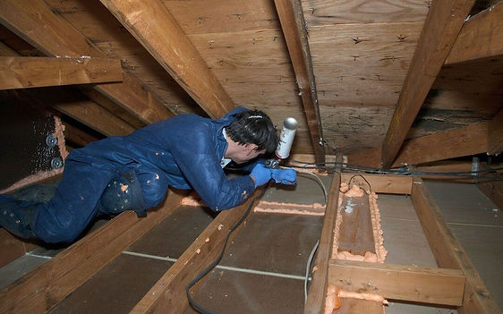 attic insulation service work done by a