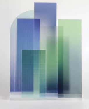 blue and green shapes