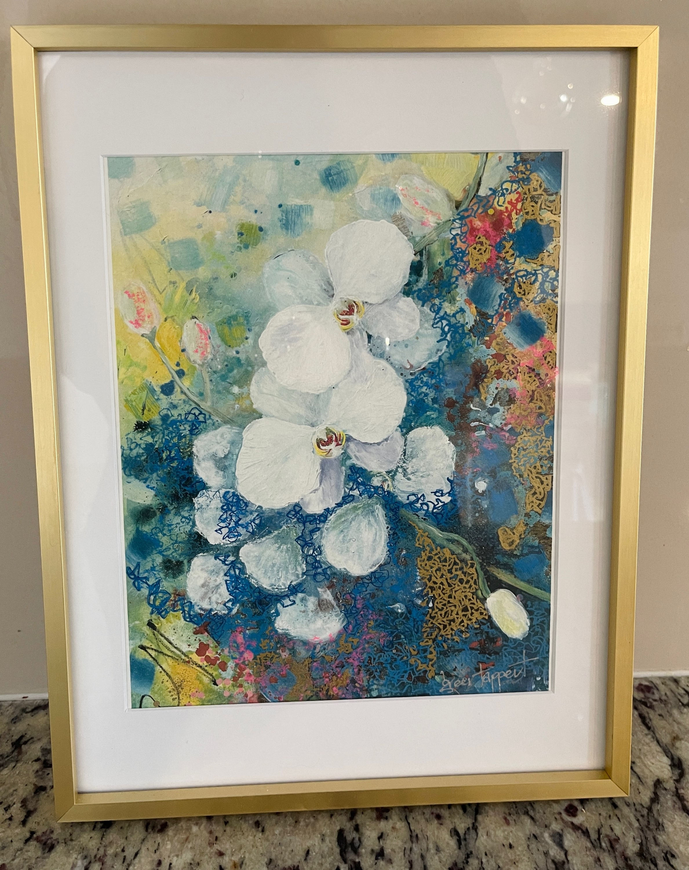 Finding inner peace (hand embellished PRINT)