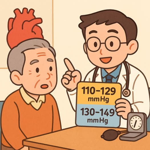 醫師向年長患者說明血壓控制目標