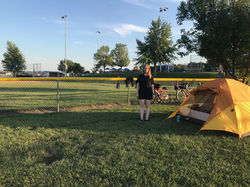 Day 2 - camping at a baseball field