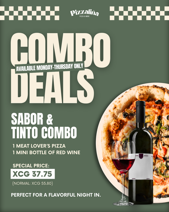 Combo Deal - Sabor & Tinto Combo - Pizzaliňa