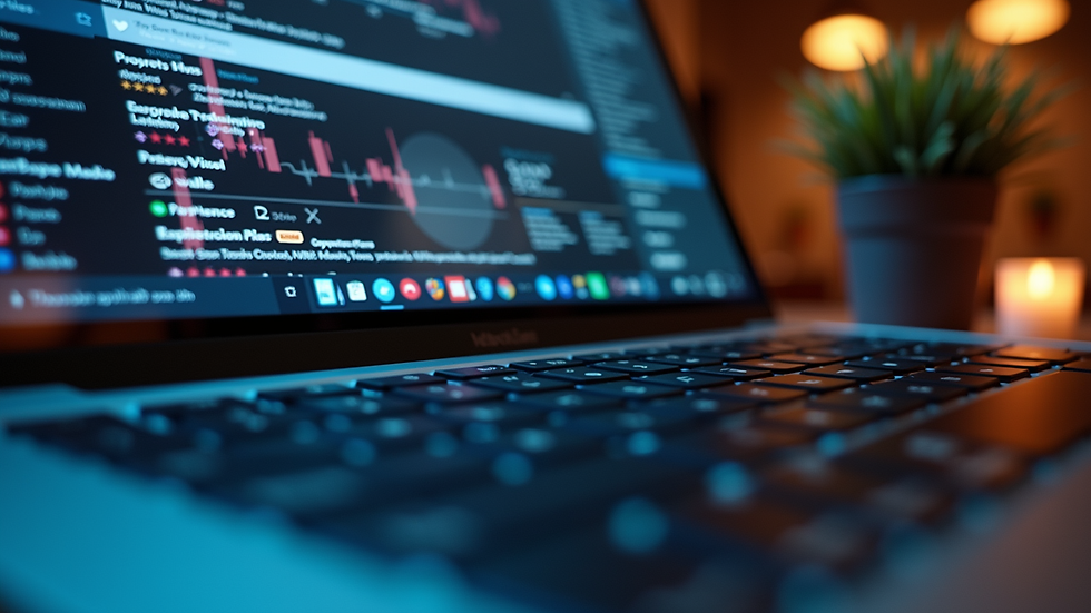 Eye-level view of a modern streaming platform interface on a laptop