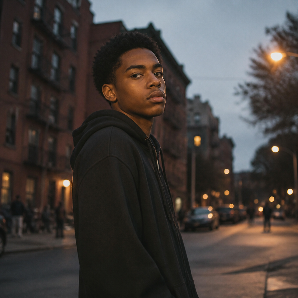 Young protagonist in urban street setting for Honor hood drama
