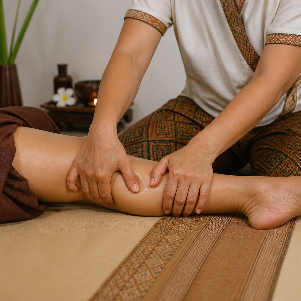 Close-up of Thai massage therapist