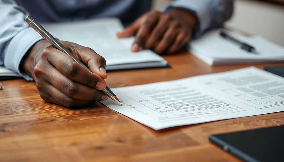 Close-up view of a person taking notes while watching an online course
