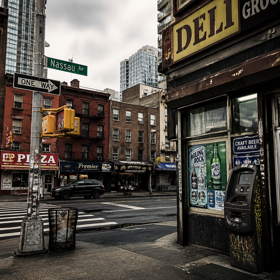 Urban street scene and architectural details representing the streets being documented