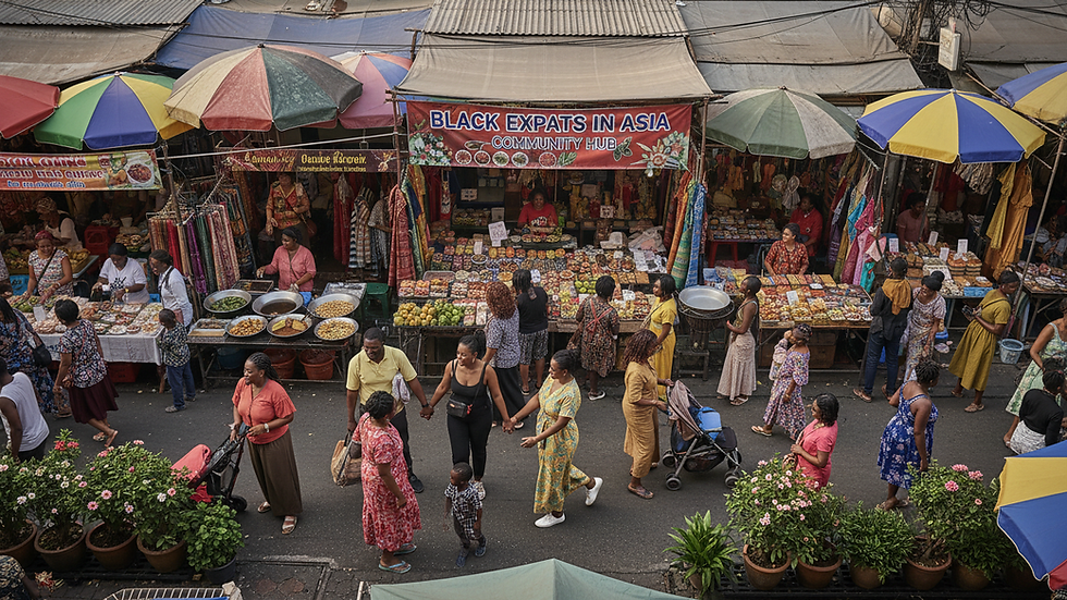 High angle view of a colorful street market in Bangkok, Thailand