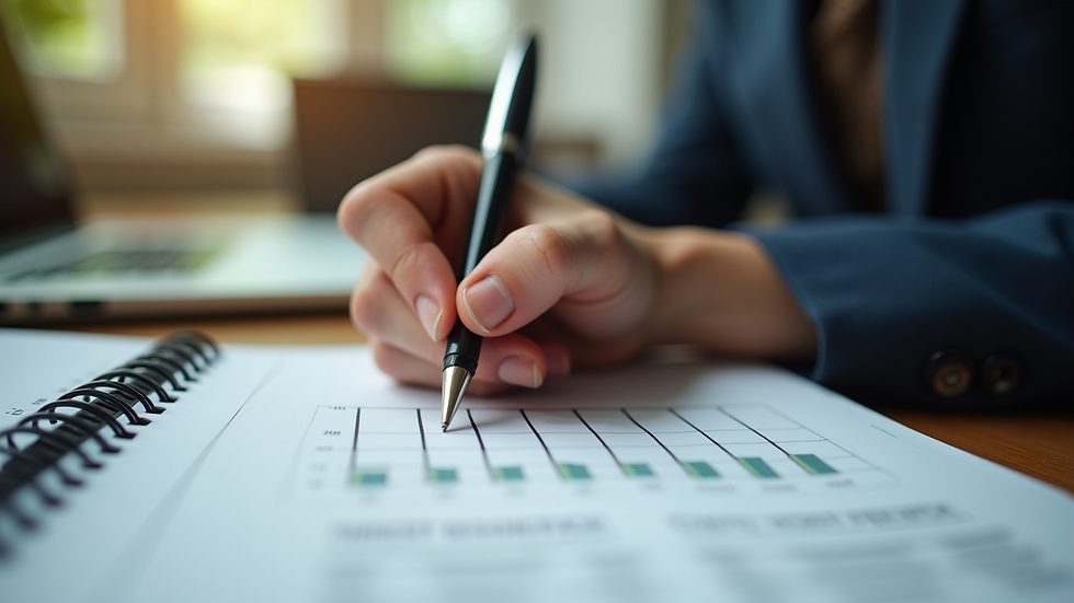 Eye-level view of a person writing strategic notes on a notebook
