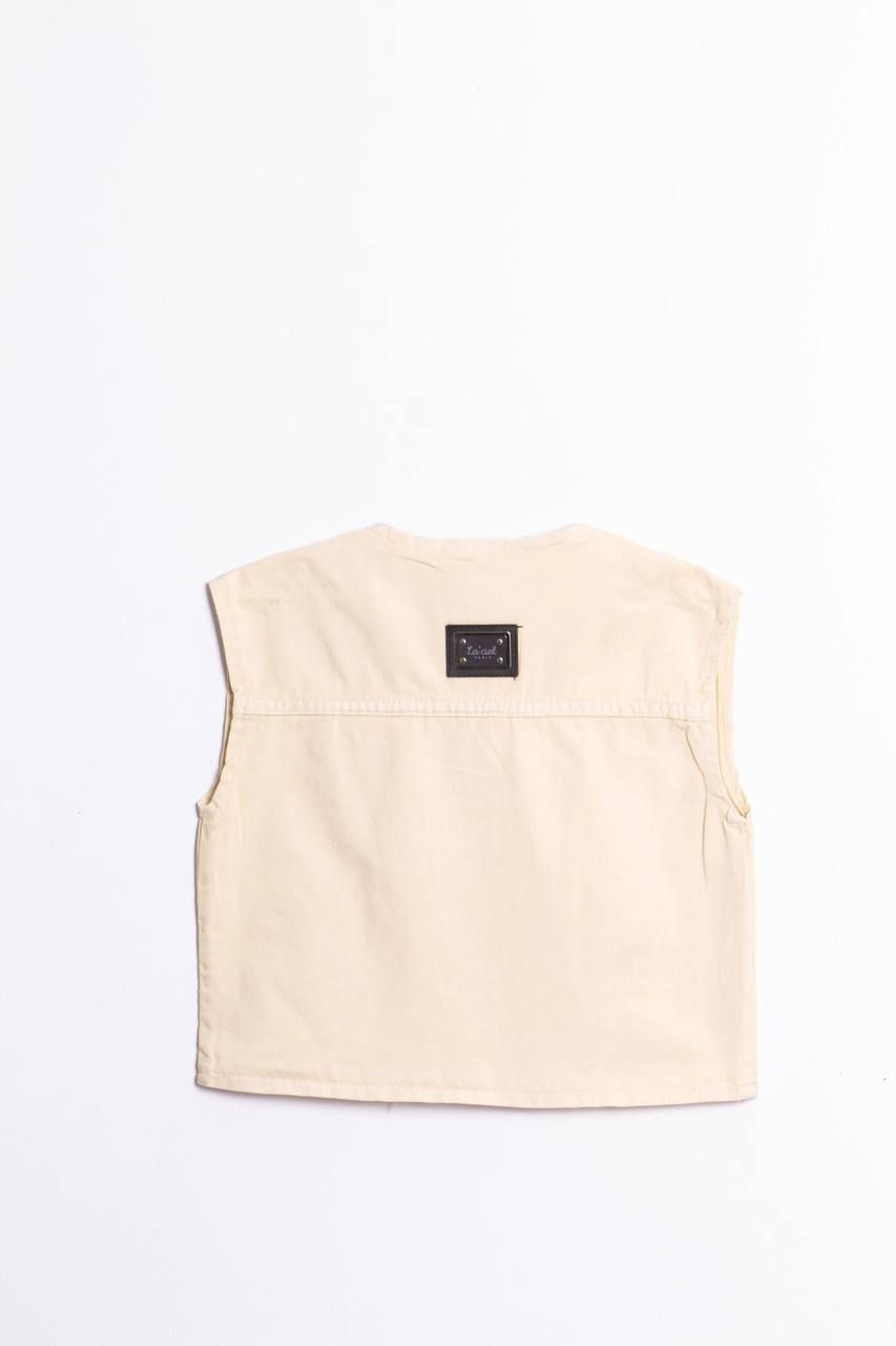 Küçük resim: Yeni Sezon Unisex Çocuk Denim Yelek Pantolon Takım