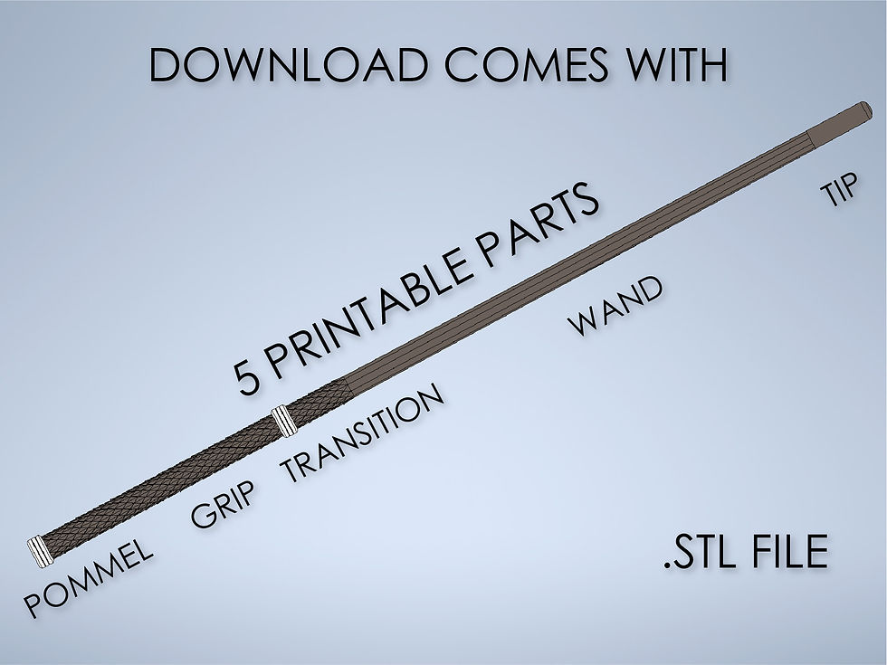 Thumbnail: Serpent Scale Magic Wand - 3D Print File - Wand 10 - Personal Use