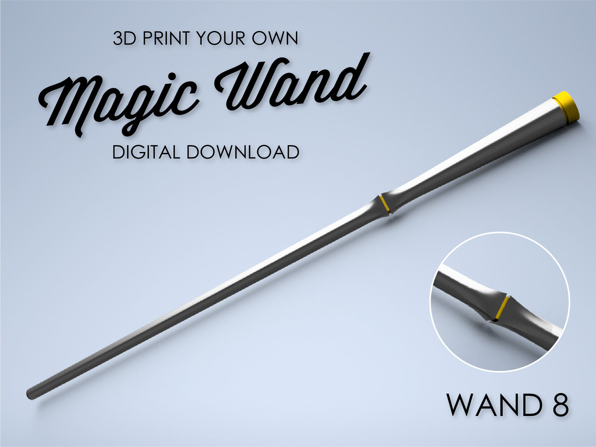 Elegant Magic Wand - 3D Print File - Wand 8 - Personal Use