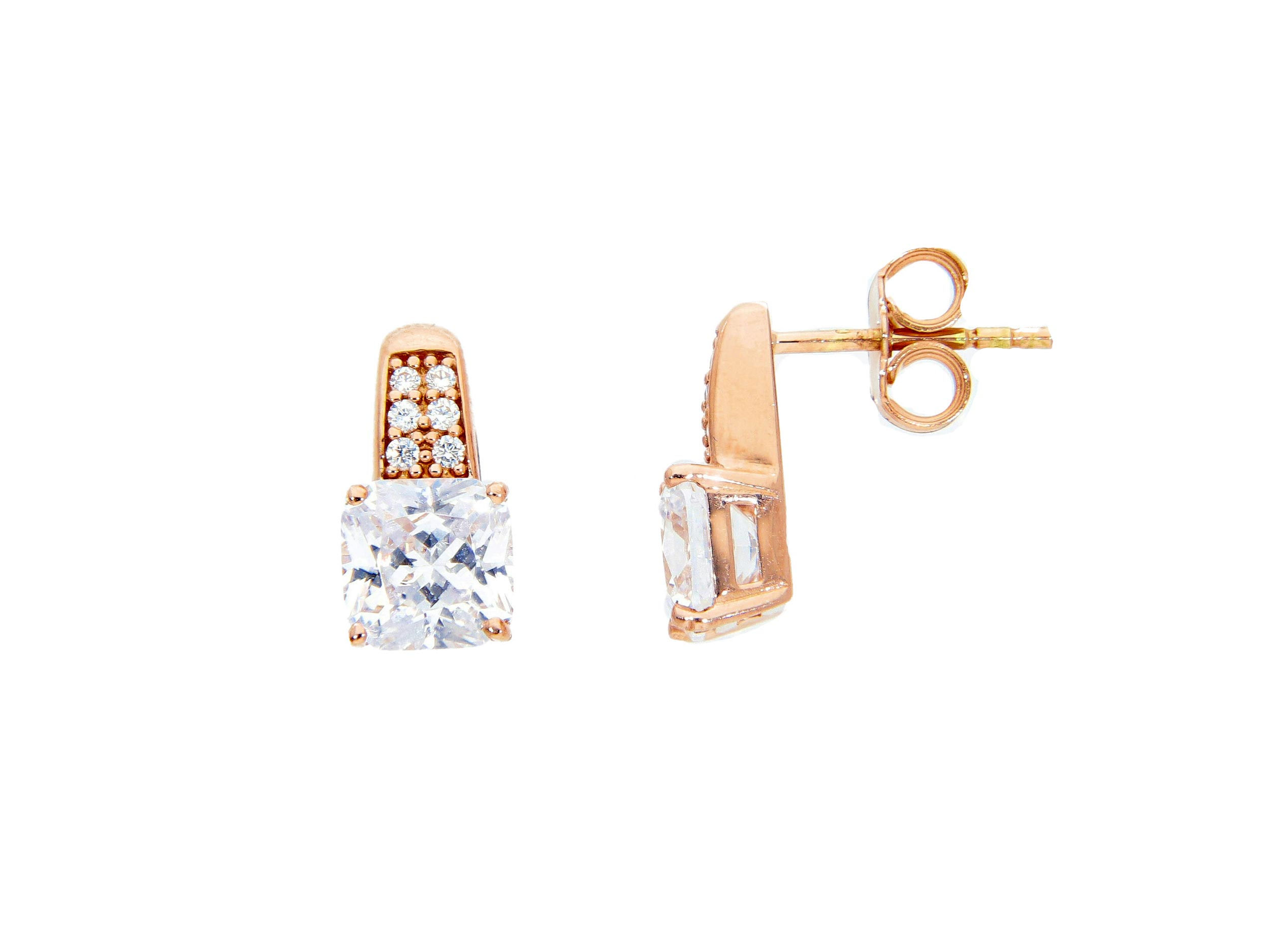 18kt rosé earrings with zirconia