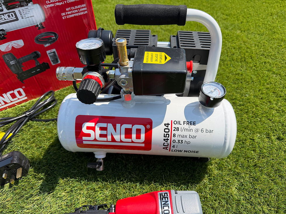 Thumbnail: Senco AC4504KIT Low Noise Air Compressor 230v with 18Ga Brad Nailer