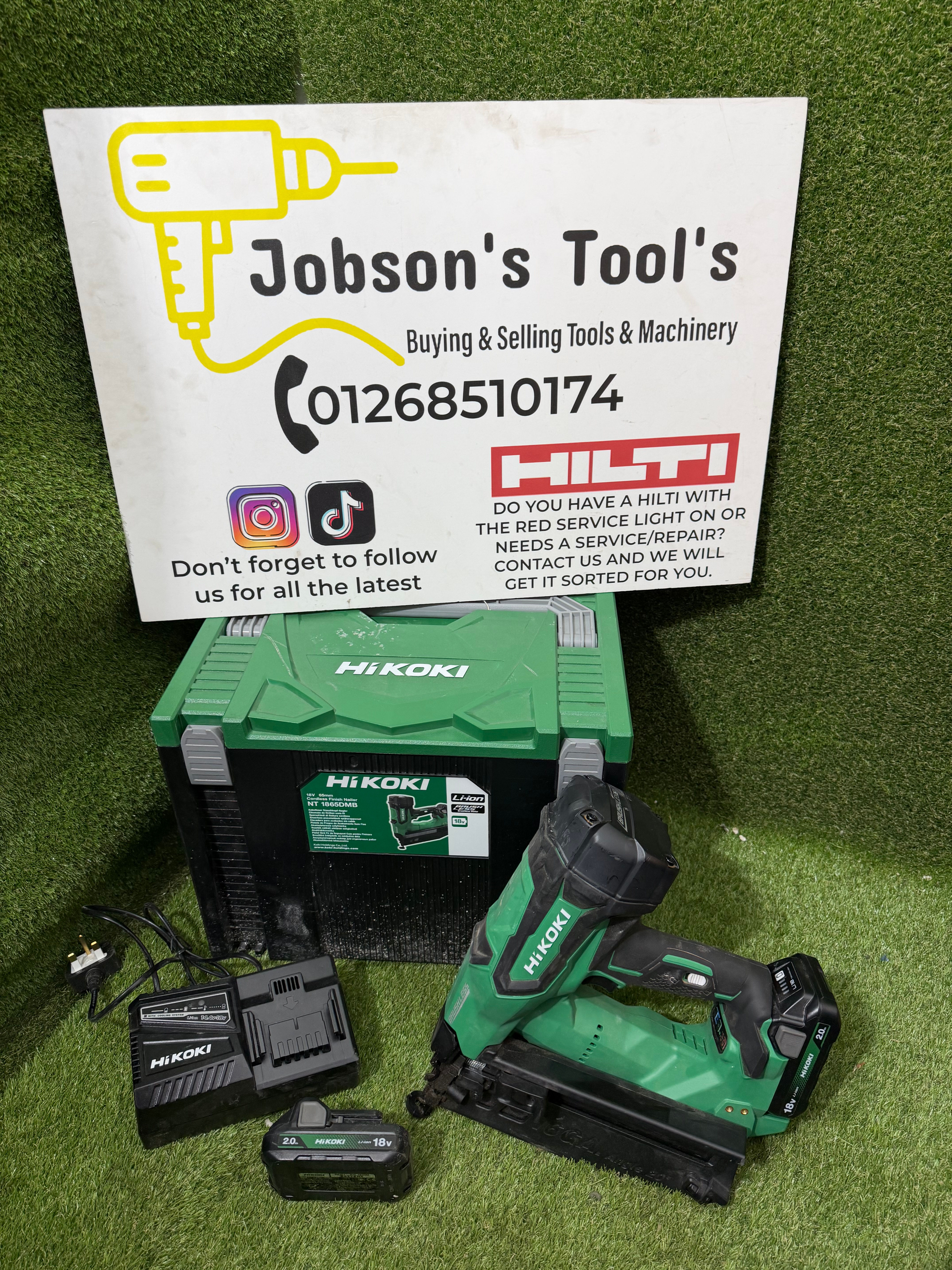 Hikoki NT 1865DMB 18v lithium-ion 16GA 2nd fix nail gun, brushless nail gun