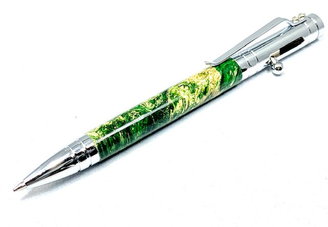 Thumbnail: Green Box Elder Burl Bolt Tec Pen