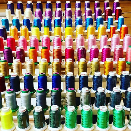 Various threads of different colours