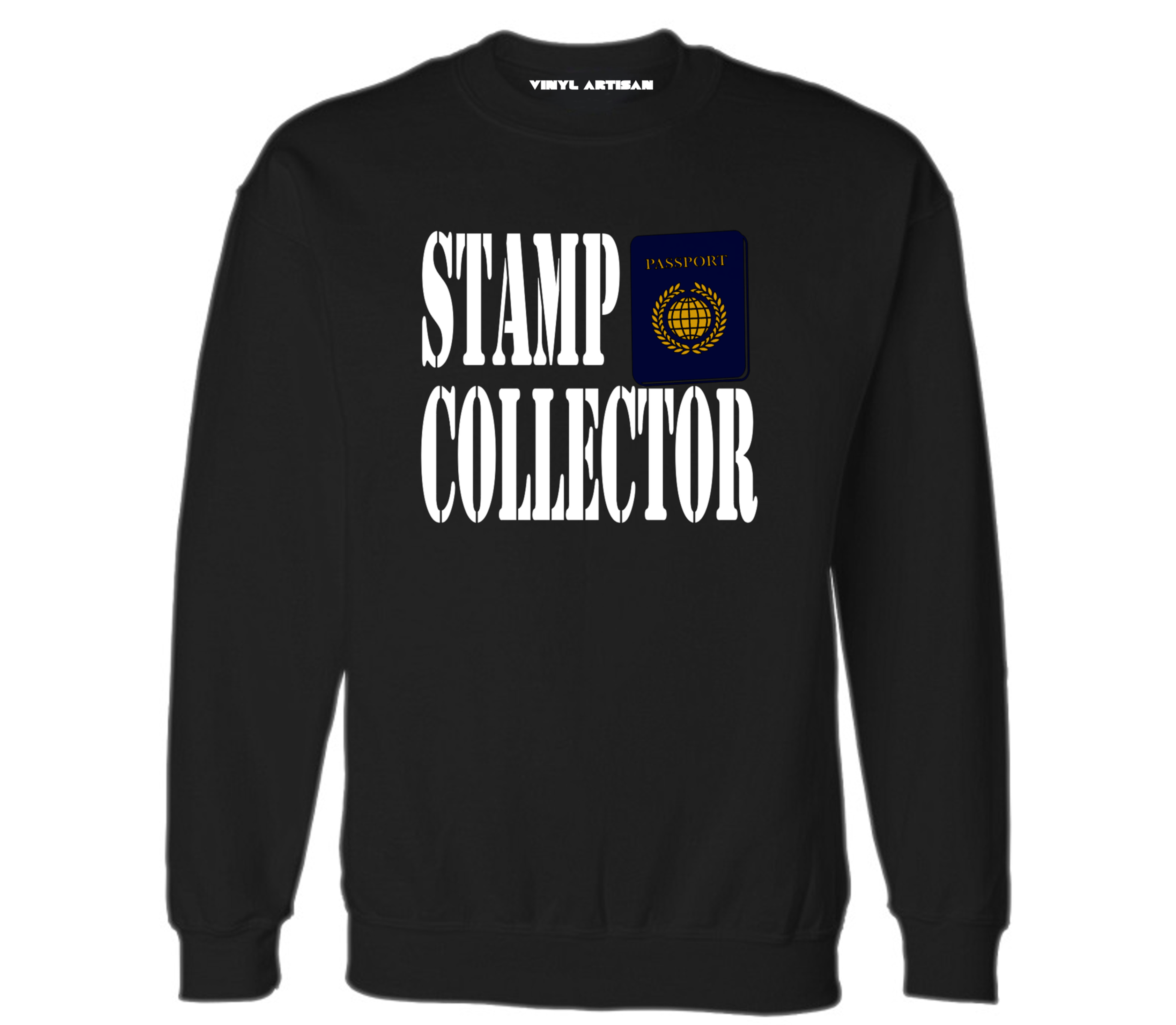 STAMP COLLECTOR BLACK SWEATSHIRT