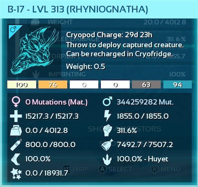 Thumbnail: Level 313 Rhyniognatha 100% Imp And Max Armor Saddle (Bug) (Cross PVE Bryar)