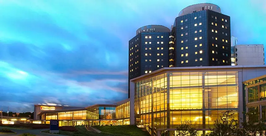 Stony Brook Hospital at night