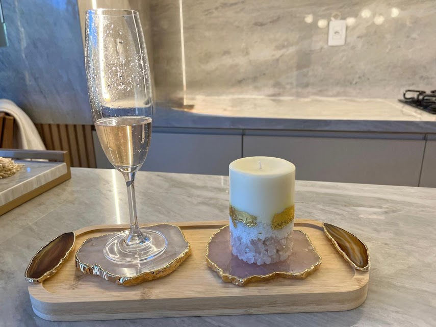 Miniatura: PORTA COPO QUARTZ ROSA (Unidade)