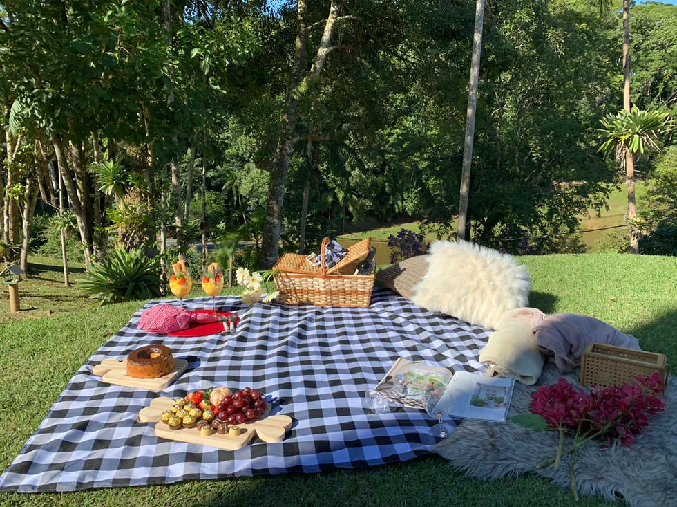 Miniatura: Toalha de Piquenique Xadrez preta