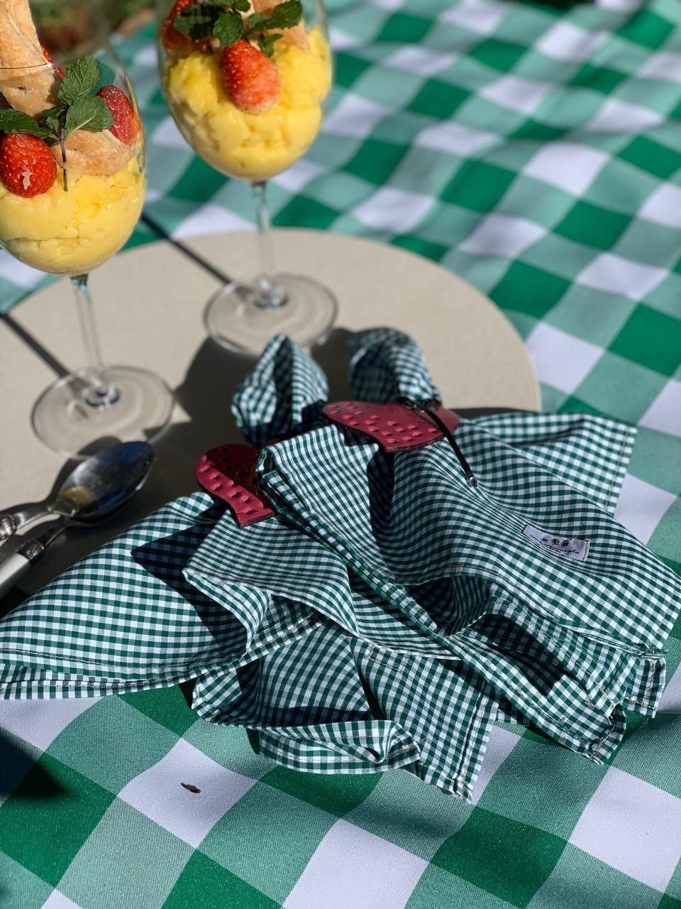 Miniatura: Toalha de Piquenique Xadrez verde