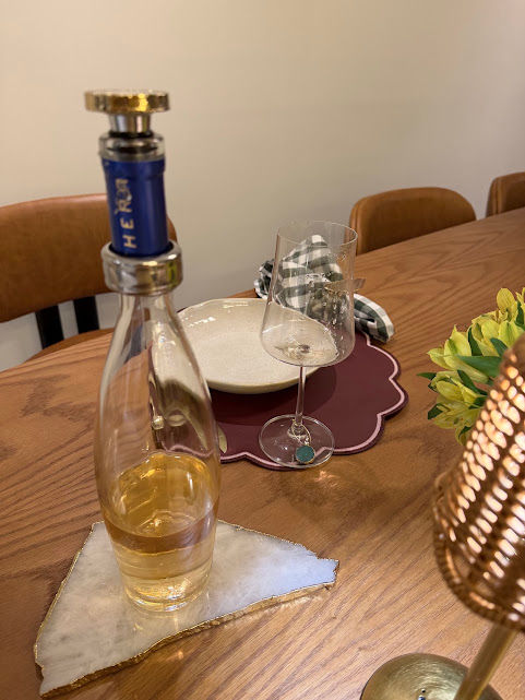 Miniatura: PLATTER QUARTZO BRANCO COM BORDA DOURADA