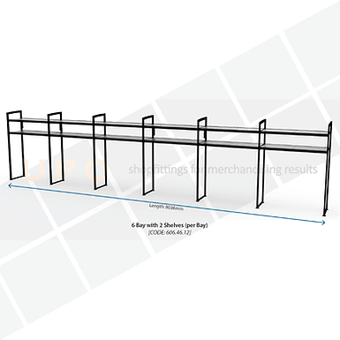 Chiller Wall Racking - 6 Bay, 2 Shelves (per bay)