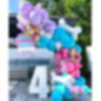 Paw Patrol Skye balloon arch with number 4 for Amira's birthday