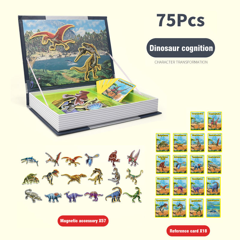 Thumbnail: Magnetic Busy Book Matching Magnet Puzzles Baby Books Animals Dinosaur Numbers M