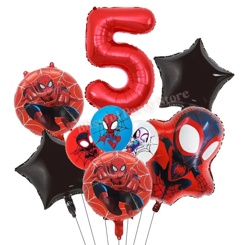 Thumbnail: Spidey and His Amazing Friends Birthday Decoration balloon set with number 5