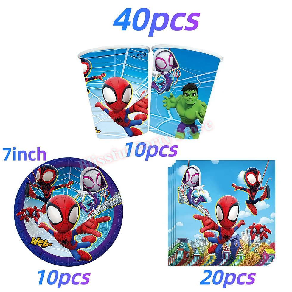 Thumbnail: Spidey and His Amazing Friends birthday decoration tableware kit
