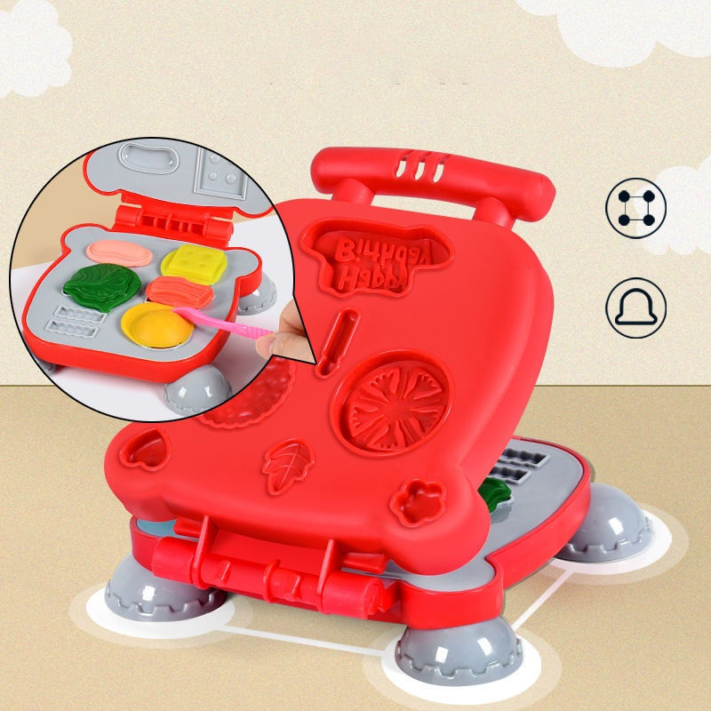 Thumbnail: Red toy waffle maker with colorful play food