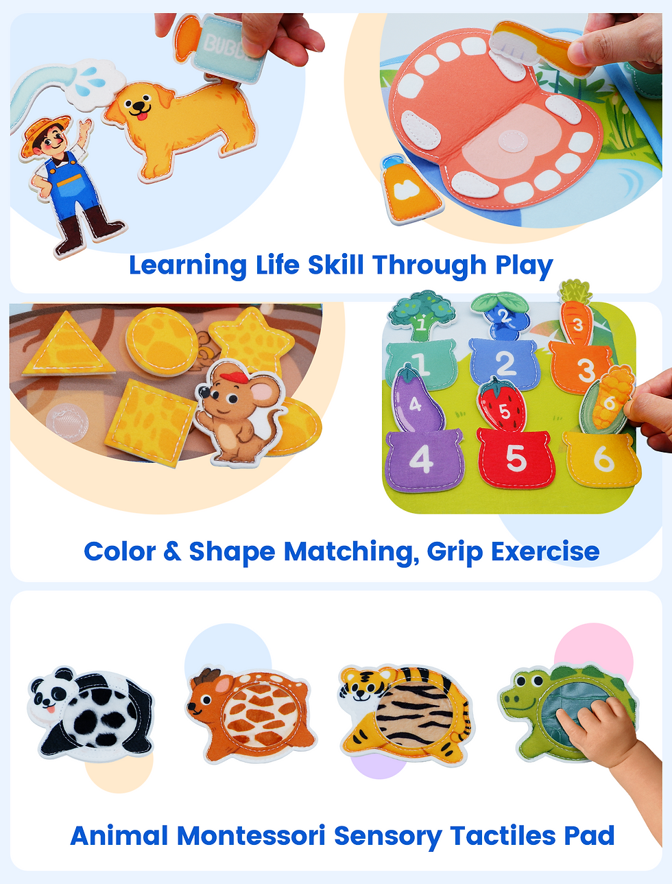 Thumbnail: Montessori Toys Busy Book for Kids Color Shape Animal Cognition Early Education 