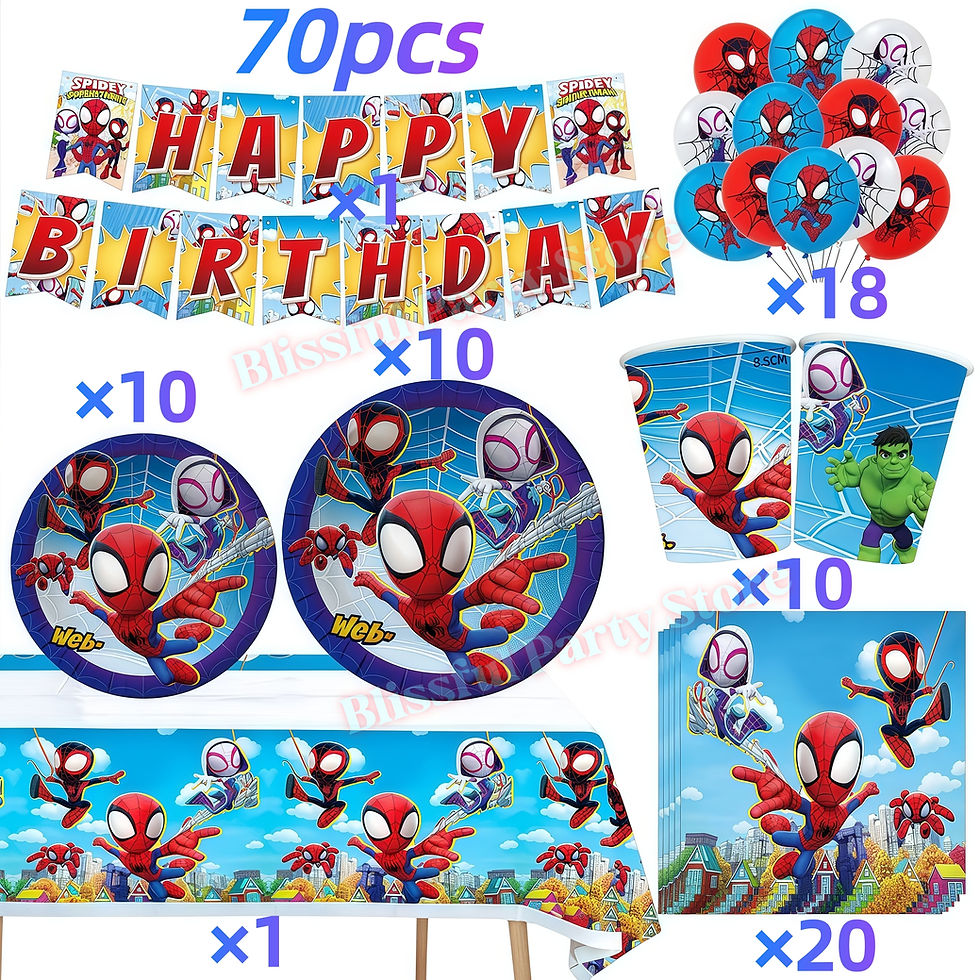 Thumbnail: Spidey and His Amazing Friends Birthday Decoration tableware kit