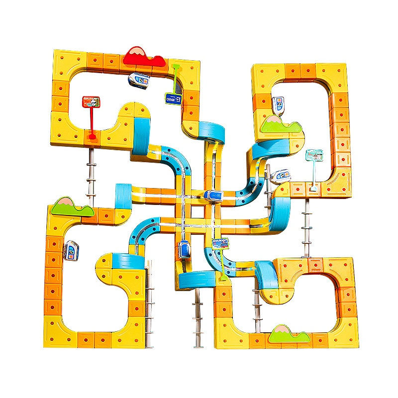 Thumbnail: 84-179Pcs Electric 3D High-Speed Train Set for Kids Magnetic Track Building Vehi