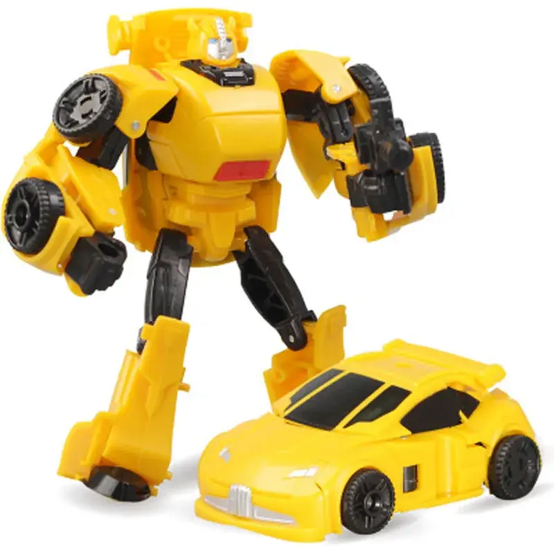 Thumbnail: Yellow transforming robot toy and car