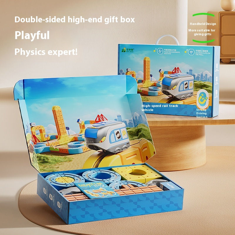 Thumbnail: 84-179Pcs Electric 3D High-Speed Train Set for Kids Magnetic Track Building Vehi