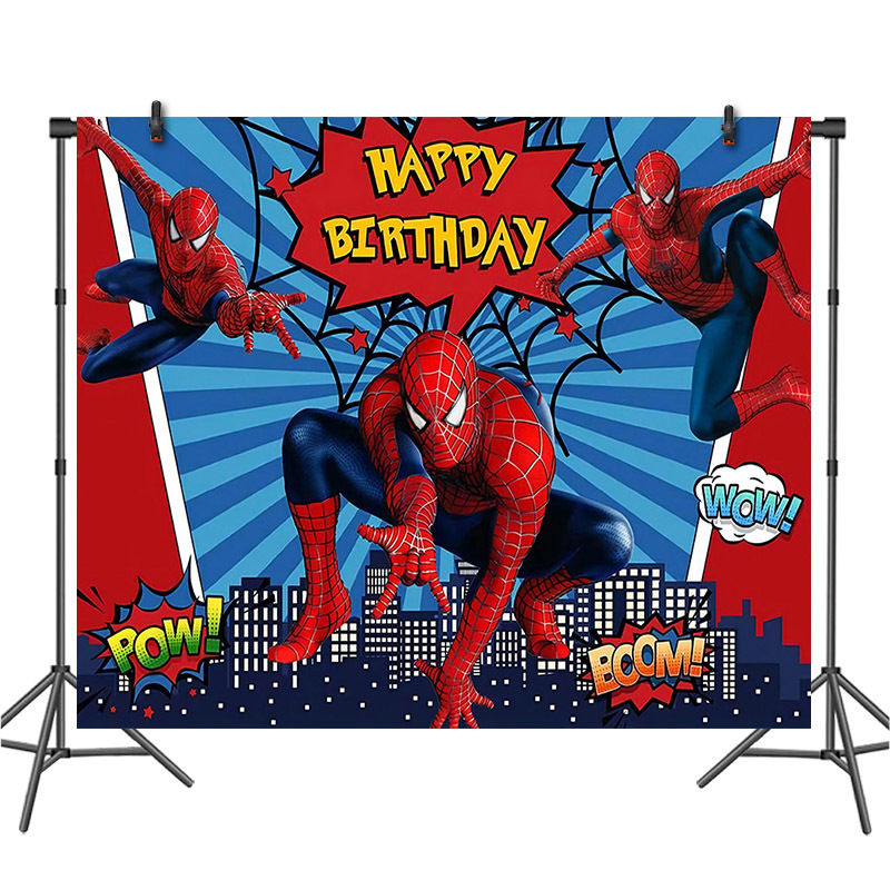 Thumbnail: Cartoon Spider Theme Birthday Party Decoration Blue Red Spider Tableware Set Ban