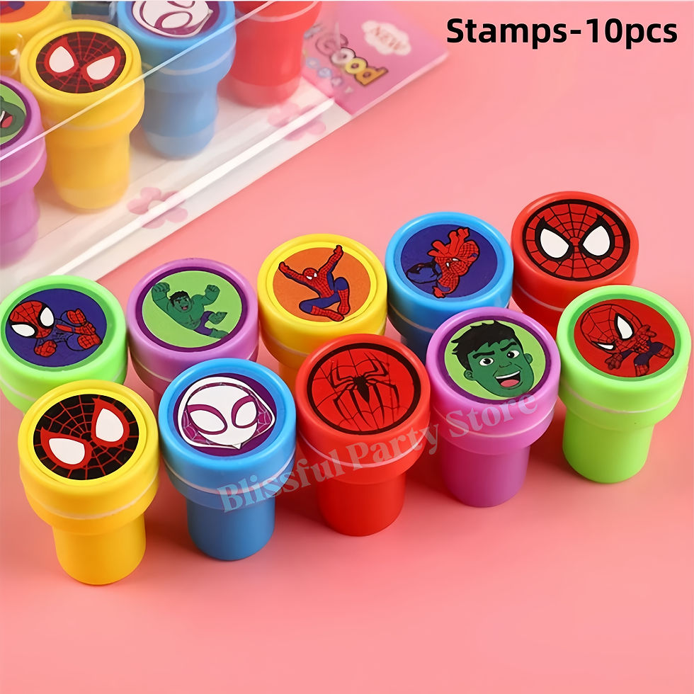 Thumbnail: 10-piece Spidey and His Amazing Friends birthday decoration stamps