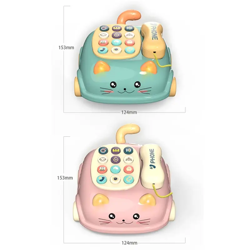 Thumbnail: Blue and pink cat-shaped toy phones
