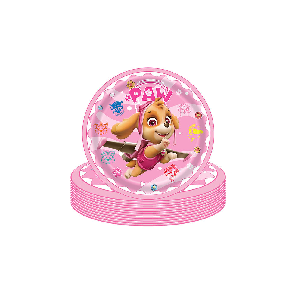 Thumbnail: Pink PAW Patrol Skye paper plates for party tableware