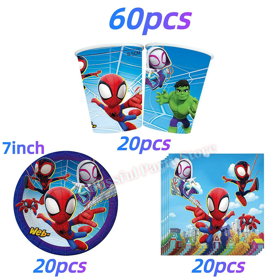 Thumbnail: Spidey and His Amazing Friends birthday decoration tableware kit
